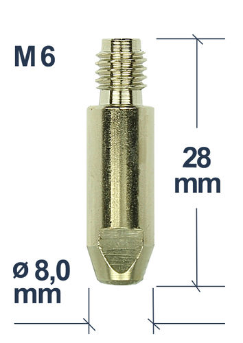 Stromdüse E-Cu Ni, M6x28mm, ø0,8