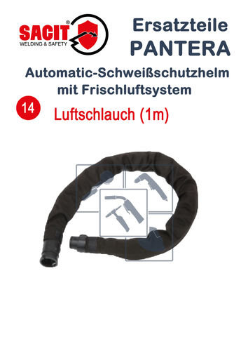 Luftschlauch (1m) mit Schutzhülle(Stoff) f. SACIT PANTERA Frischluftsystem