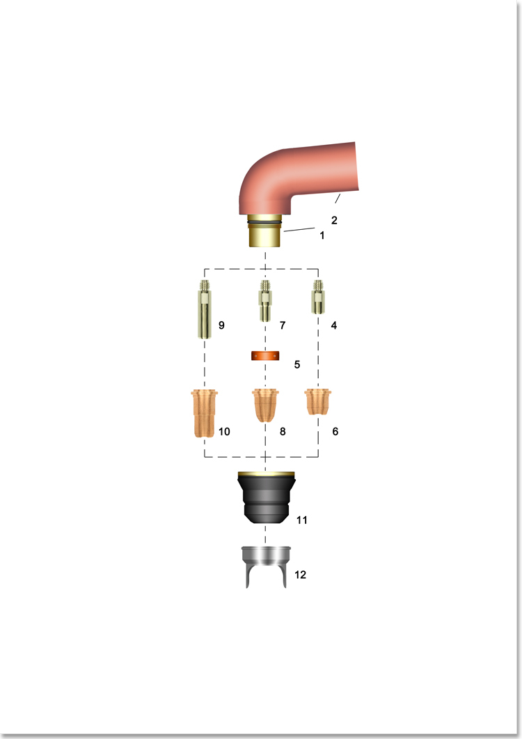 24 Stücke Plasmabrenner Elektroden Düse Haltering Cup für S25/S25K/S30/S35K /S45 